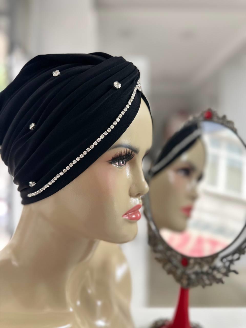 Sayra Shawl Kadın Taşlı Bone Siyah