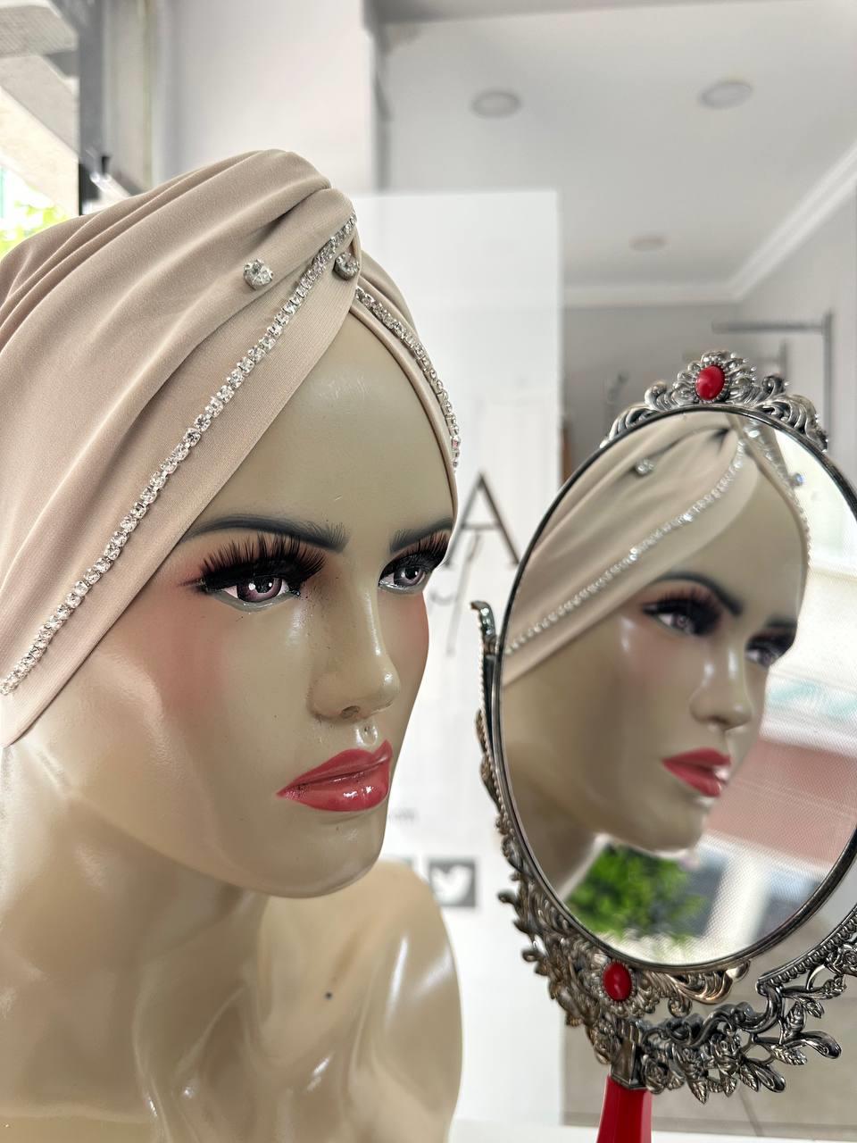 Sayra Shawl KadınTaşlı Bone Bej