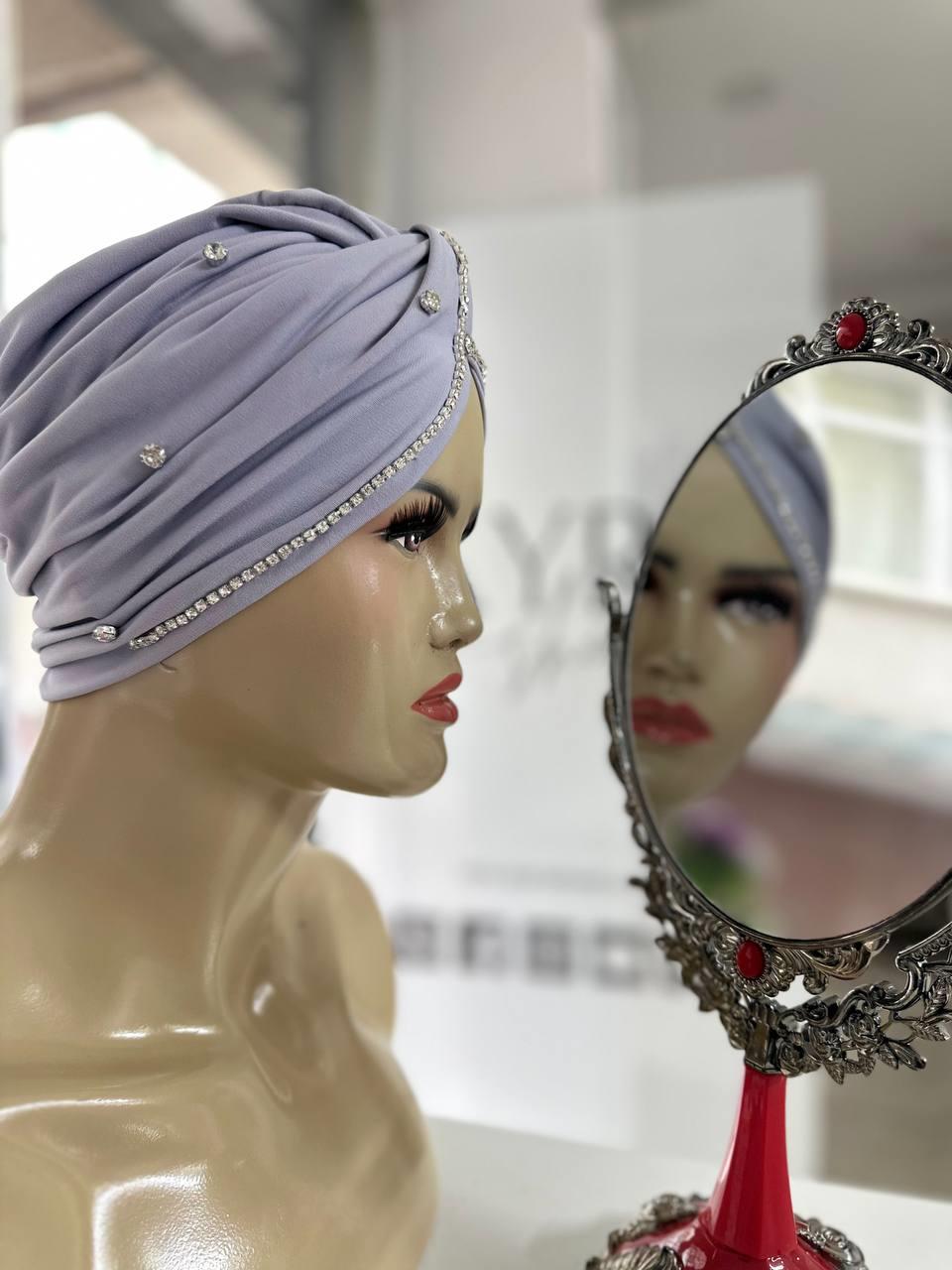 Sayra Shawl KadınTaşlı Bone Gri