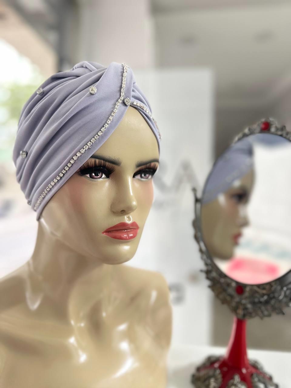 Sayra Shawl KadınTaşlı Bone Gri