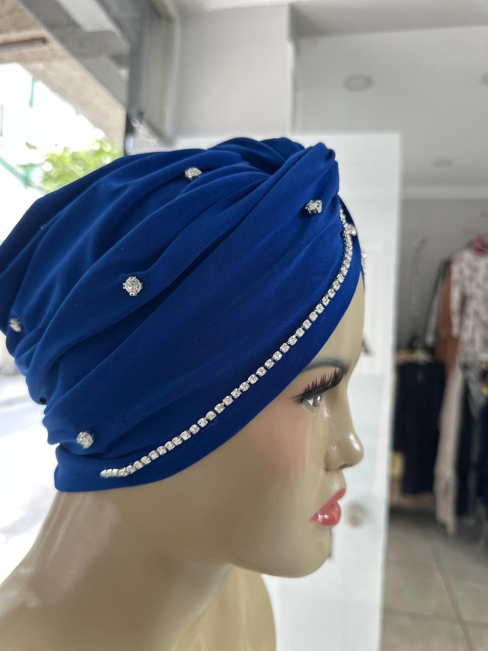 Sayra Shawl KadınTaşlı Bone Koyu Mavi