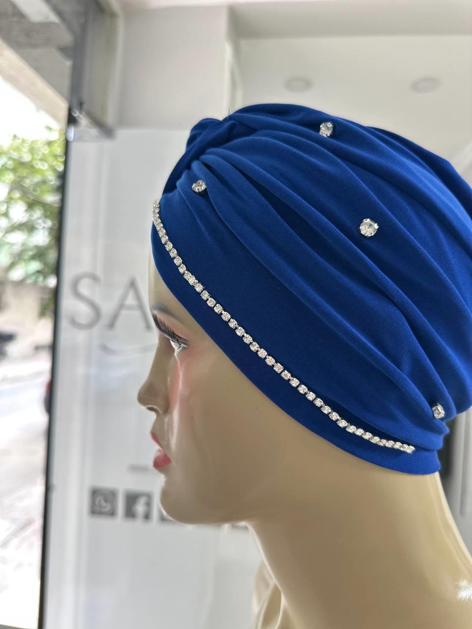 Sayra Shawl KadınTaşlı Bone Koyu Mavi