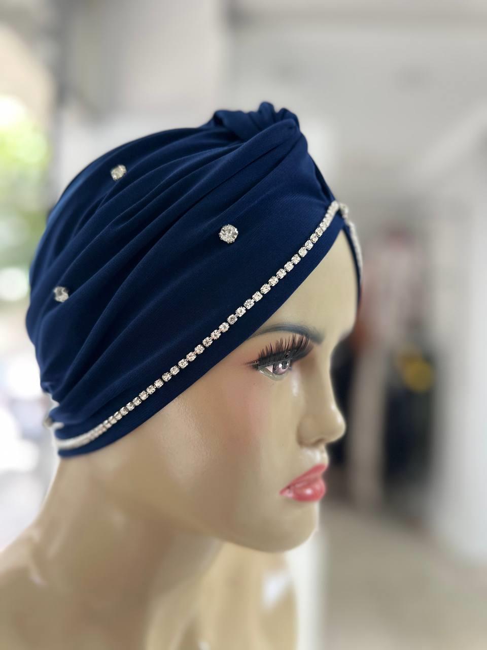 Sayra Shawl KadınTaşlı Bone Lacivert