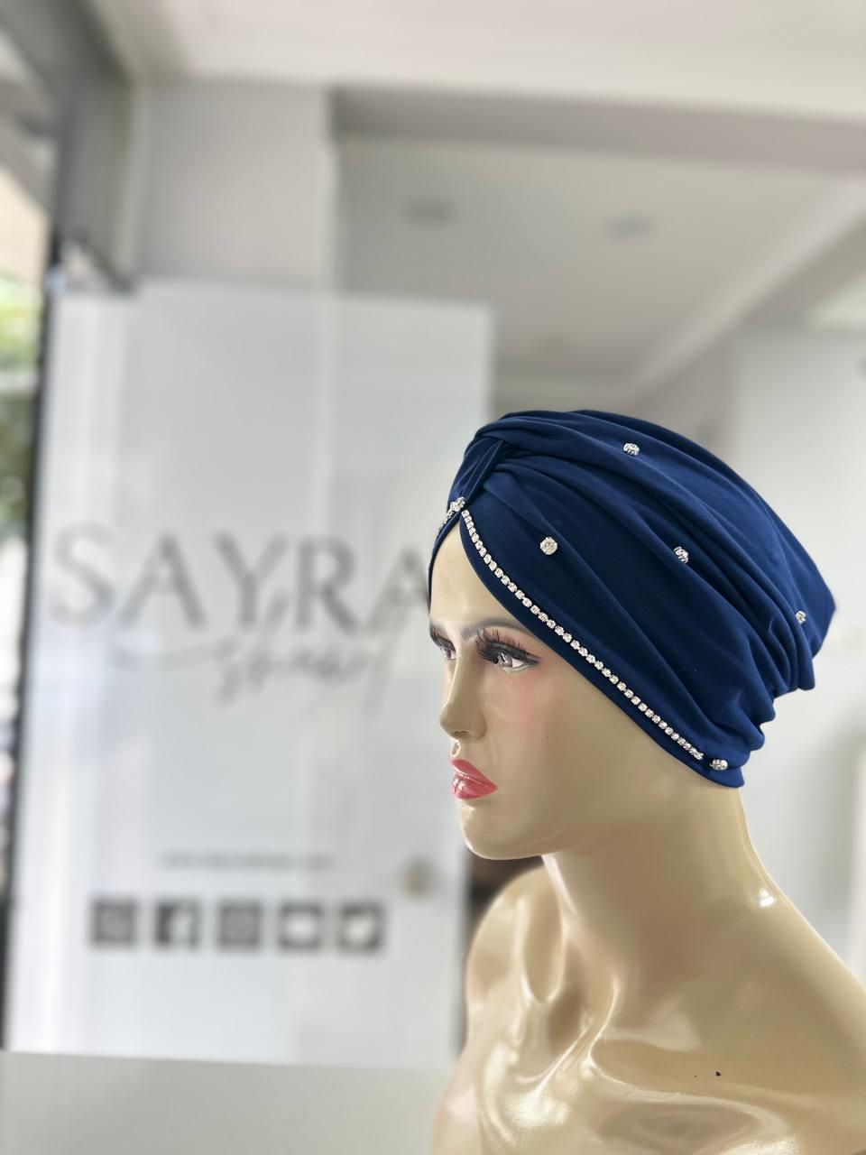 Sayra Shawl KadınTaşlı Bone Lacivert