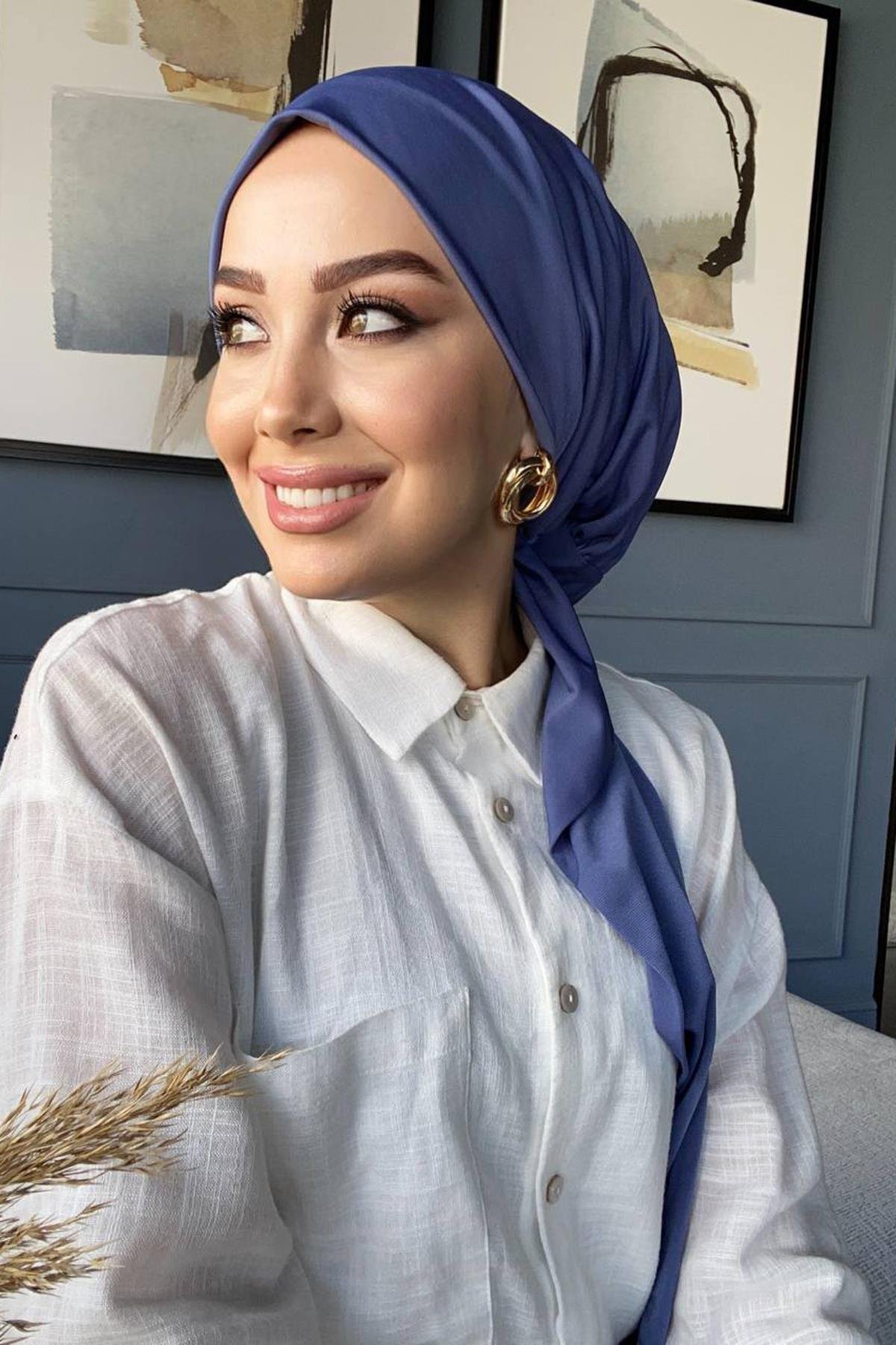 shawl hazır şal indigo