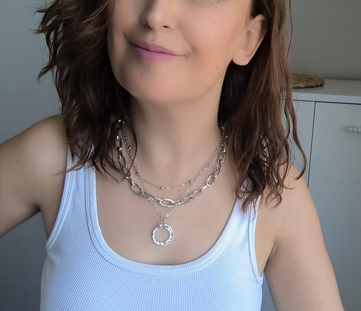 Üçlü Çelik Kolye Silver 