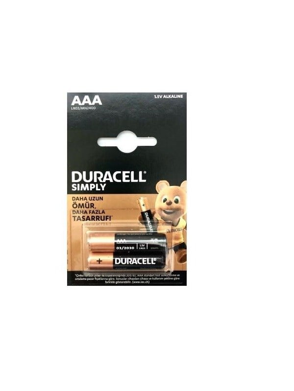 DURACELL İNCE KALEM PİL AAA 2 li
