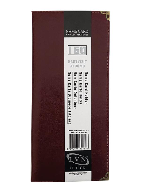 Kartvizit Albümü BORDO 160 Kart Kapasiteli 115x255 mm