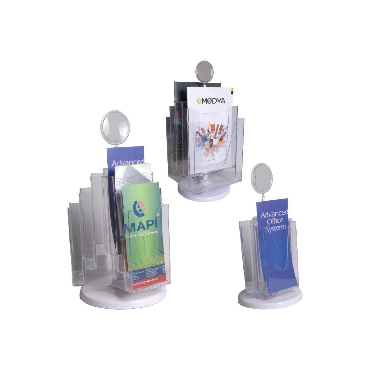 MAPİ 3 YÖNLÜ 6 AFİŞ TAŞIYICI STAND (DÖNER SİSTEM) (A4)