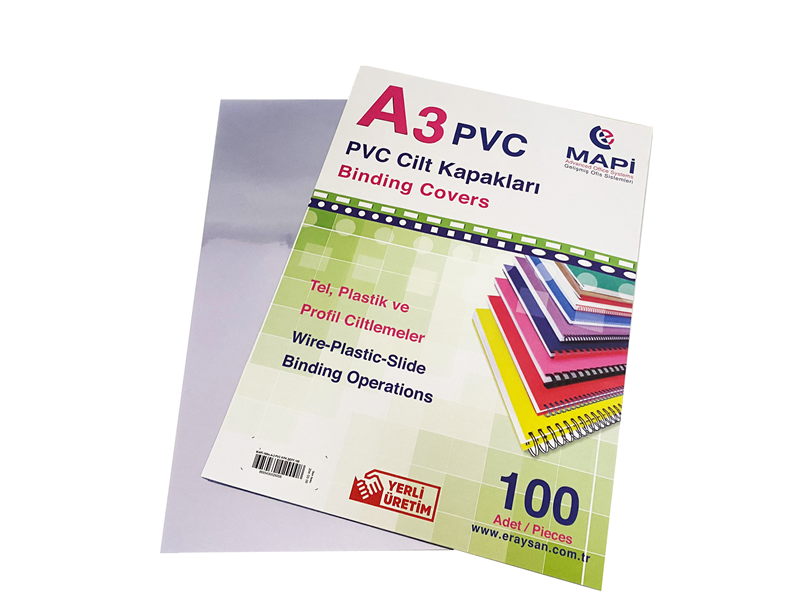 MAPİ A3 PVC ŞEFFAF CİLT KAPAK ŞEFFAF 100 LÜ