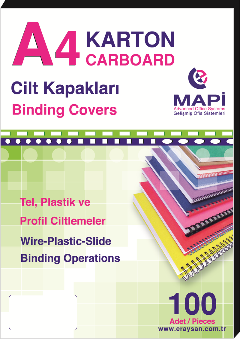 MAPİ A4 KARTON KAPAK 250 GR. SİYAH 100 LÜ