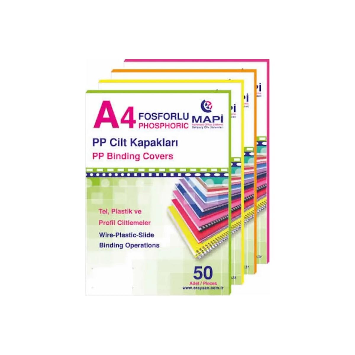 MAPİ A4 PP OPAK KAPAK (KUM DESEN) 350 MİCRON BEYAZ 50 Lİ