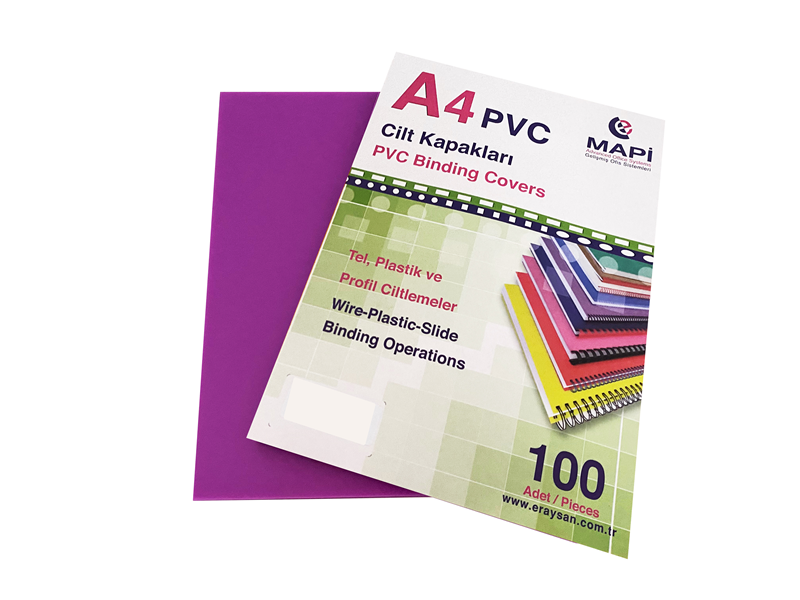 MAPİ A4 PVC OPAK CİLT KAPAK MOR 100 LÜ