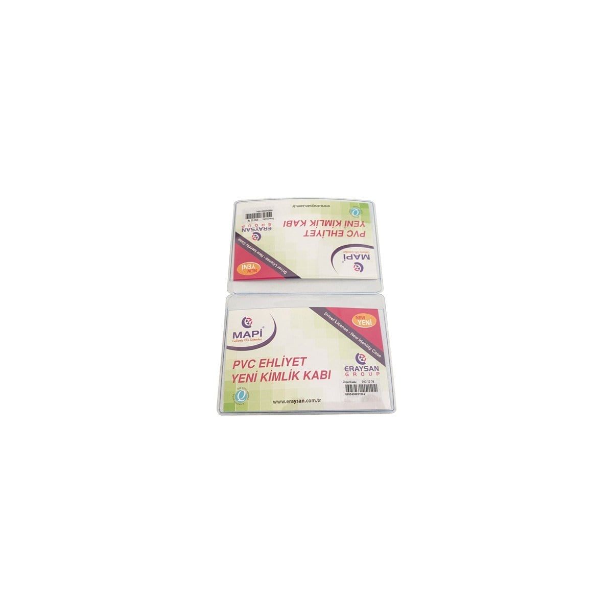MAPİ ÇİFT KANATLI YENİ KİMLİK-EHLİYET KABI ŞEFFAF 50'Lİ PAKET