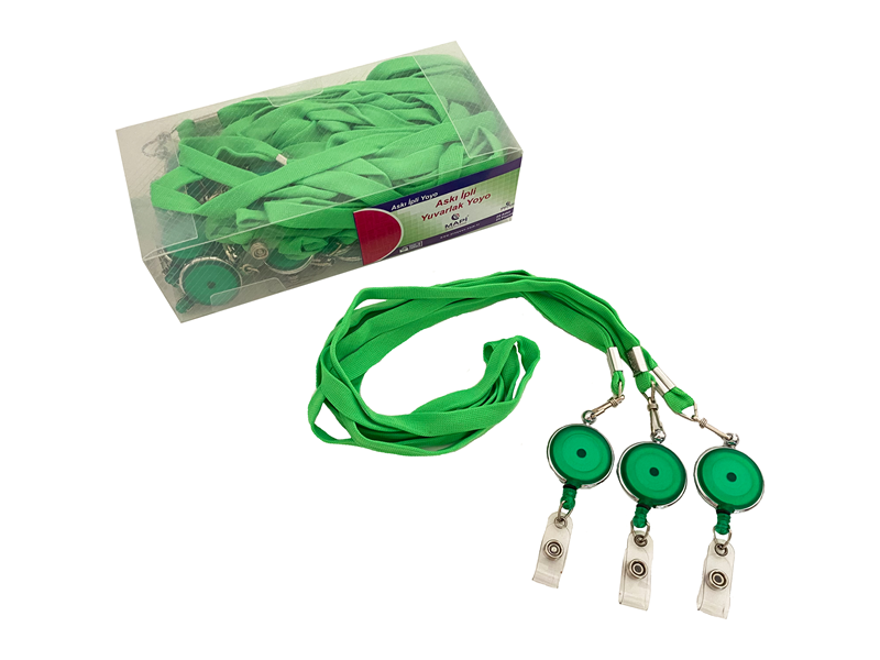 MAPİ FOSFORLU YEŞİL ASKI İPLİ ŞEFFAF YEŞİL ASKILI YOYO 25 Lİ