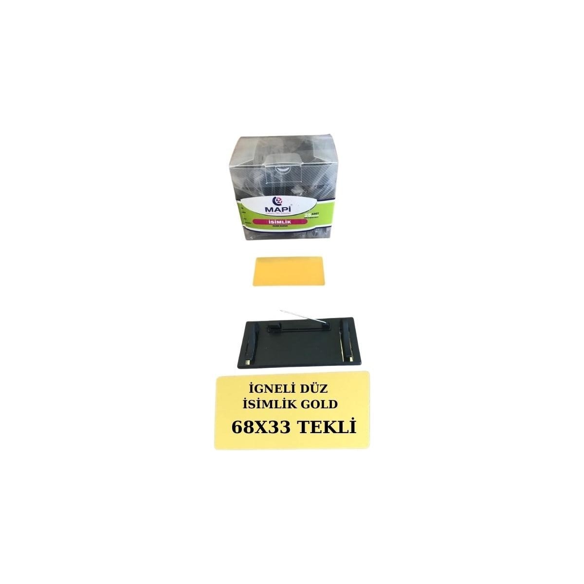 MAPİ İĞNELİ DÜZ İSİMLİK ALTIN 68X33 TEKLİ