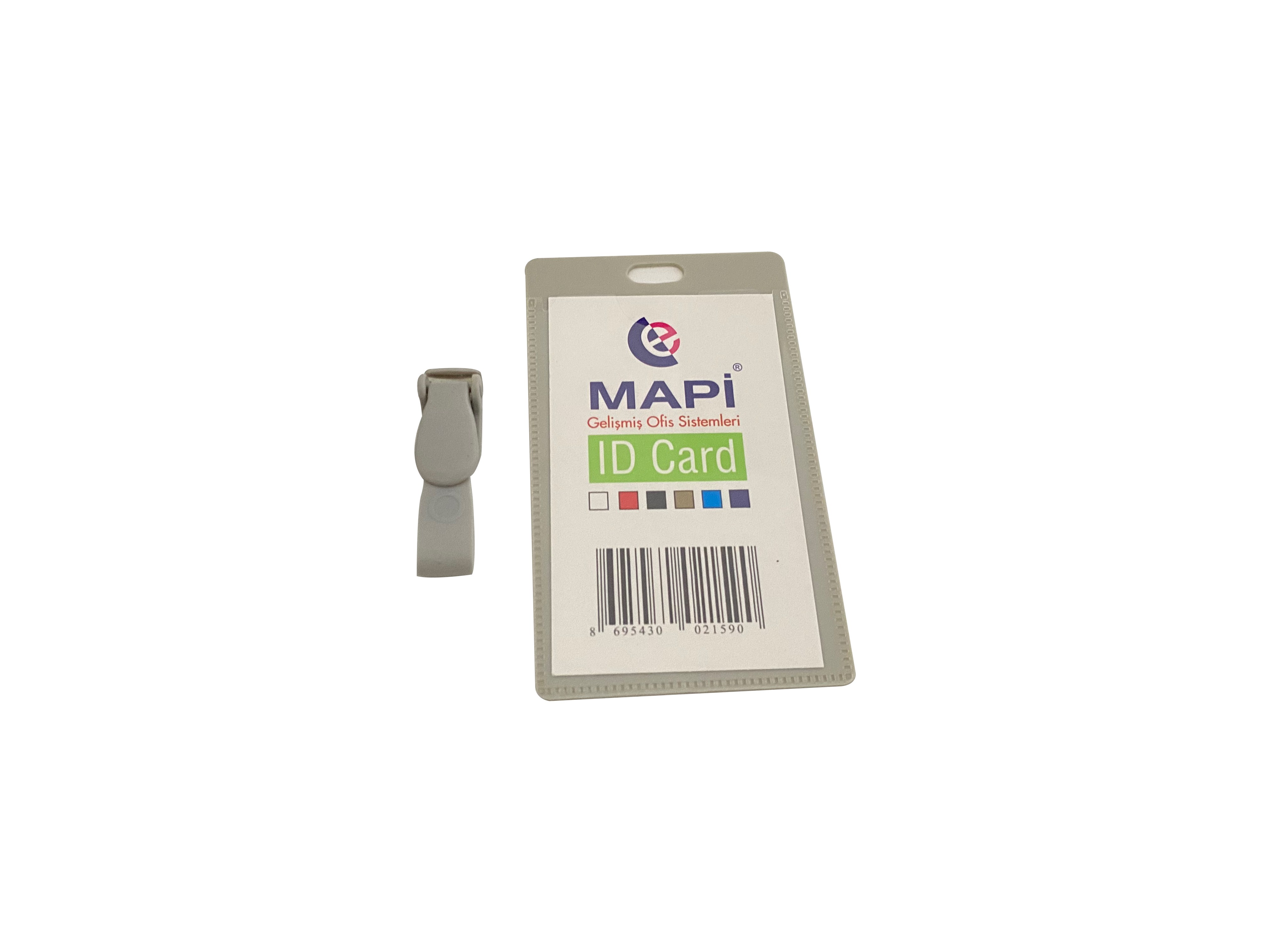 MAPİ KLİPSLİ PP KART POŞETİ DİKEY GRİ 50 AD.