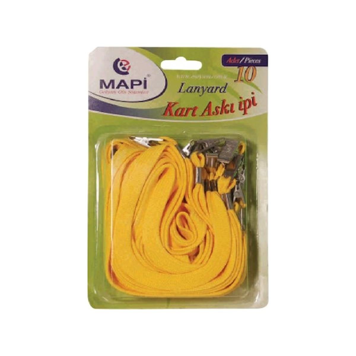 MAPİ METAL KLİPSLİ-POLYESTER DOKUNMA KART ASKI İPİ BEYAZ 10 LU BLİSTERLI
