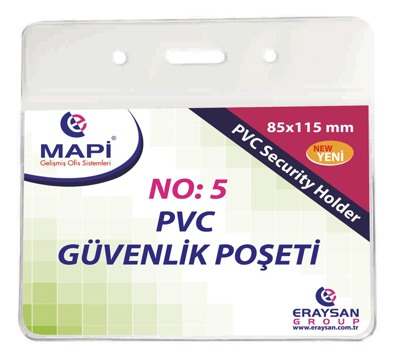 MAPİ ÖZEL EBAT PVC GÜVENLİK KARTI POŞETİ NO:5 85X115 100'LÜ PAKET