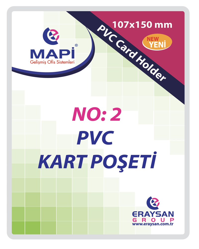 MAPİ ÖZEL EBAT PVC KART POŞETİ NO: 2 107X150 100'LÜ PAKET