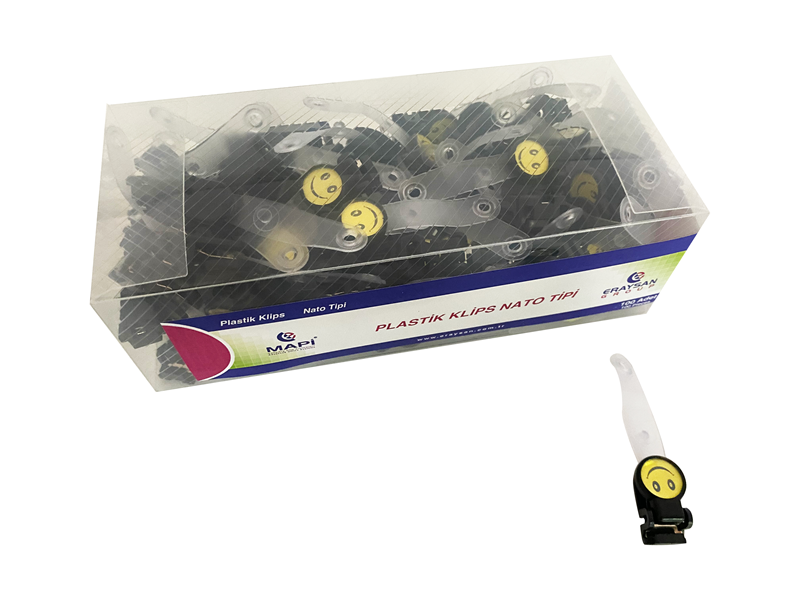 MAPİ PLASTİK KLİPS (NATO TİPİ PROMOSYON) SİYAH 100 LÜ PAKET