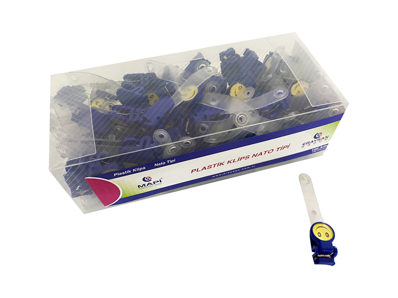 MAPİ PLASTİK KLİPS (NATO TİPİ PROMOSYON) LACİVERT 100 LÜ PAKET