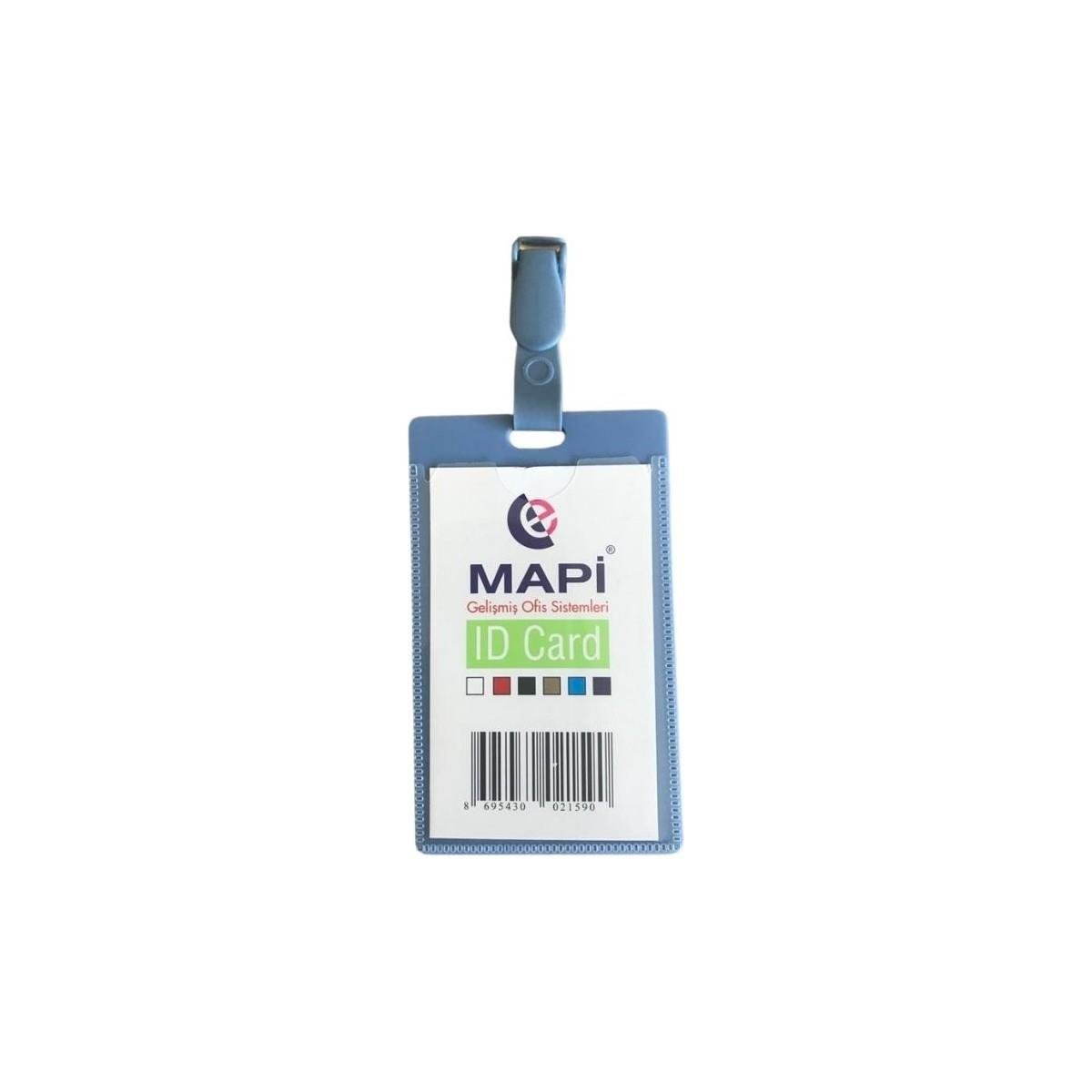 MAPİ PP KLİPSLİ DİKEY KART POŞETİ MAVİ 5 Lİ BLİSTERLI
