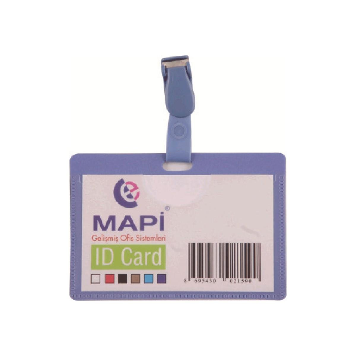 MAPİ PP KLİPSLİ YATAY KART POŞETİ MAVİ 5 Lİ BLİSTERLI