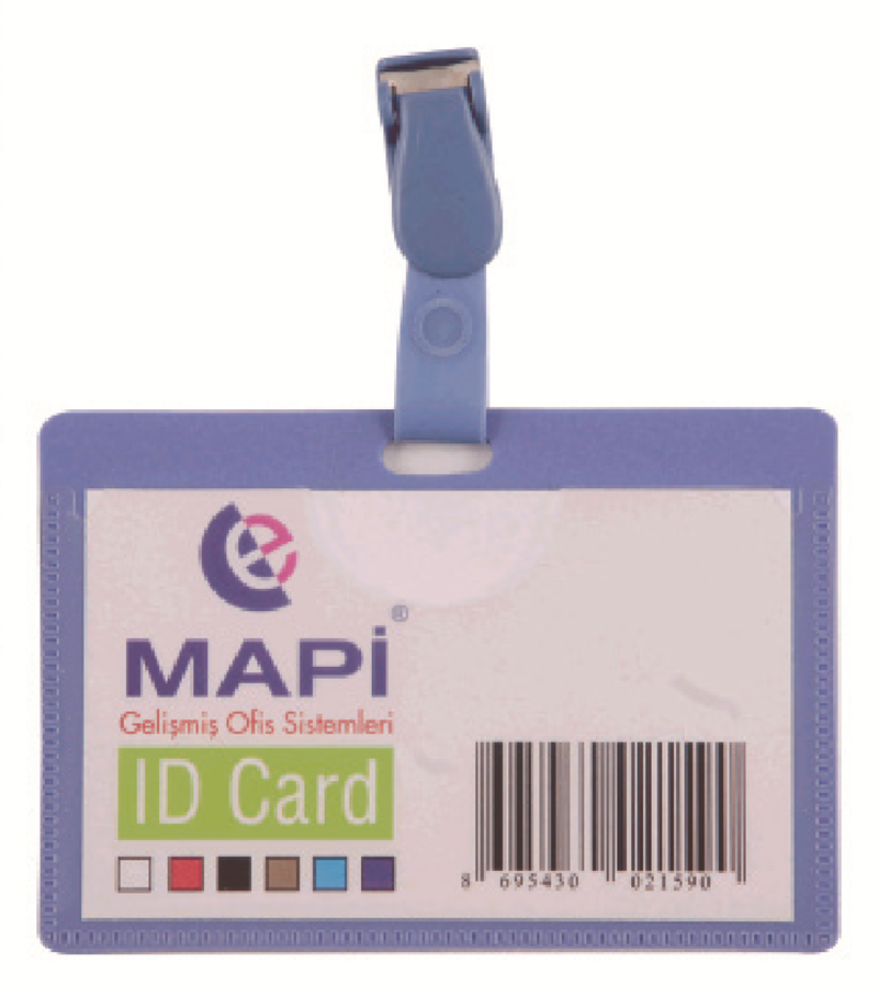 MAPİ PP KLİPSLİ YATAY KART POŞETİ MAVİ 5 Lİ BLİSTERLI