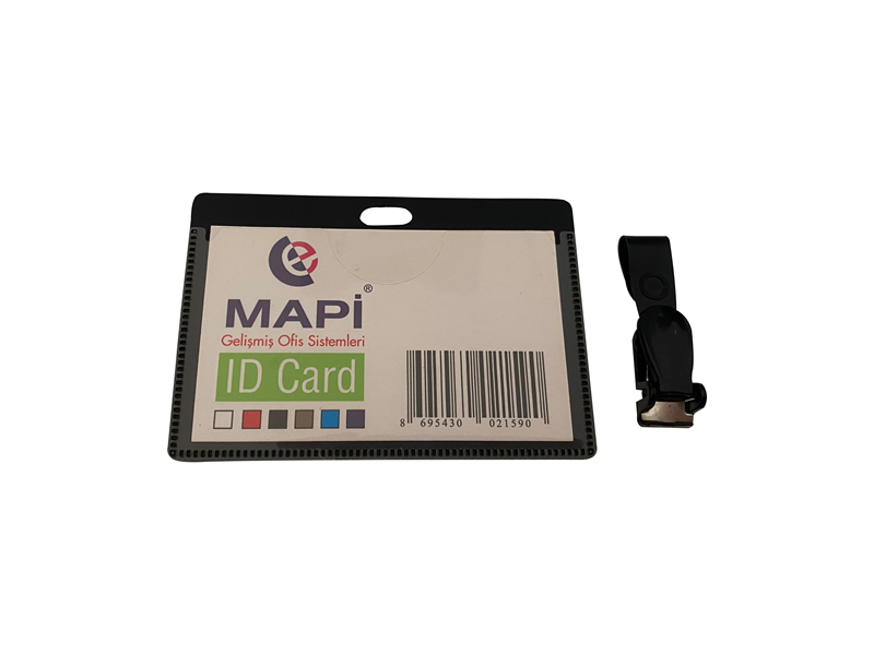 MAPİ PP KLİPSLİ YATAY KART POŞETİ SİYAH 5 Lİ BLİSTERLI