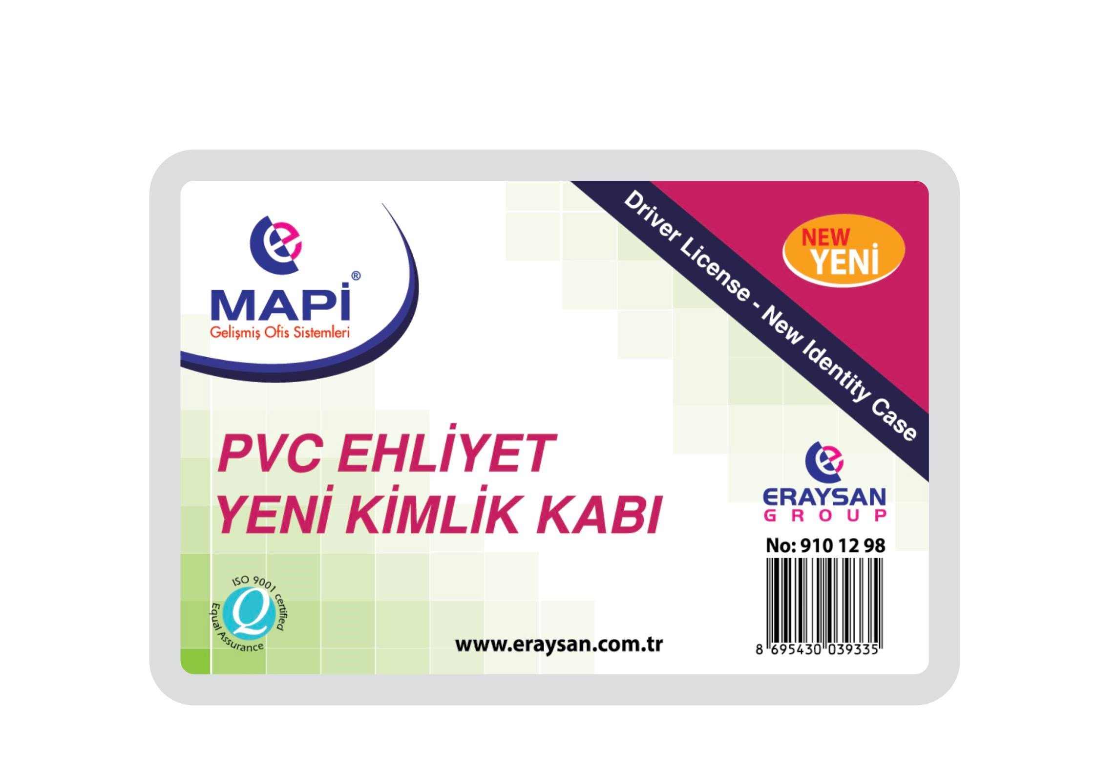 MAPİ PVC EHLİYET YENİ KİMLİK KABI 100'LÜ PAKET