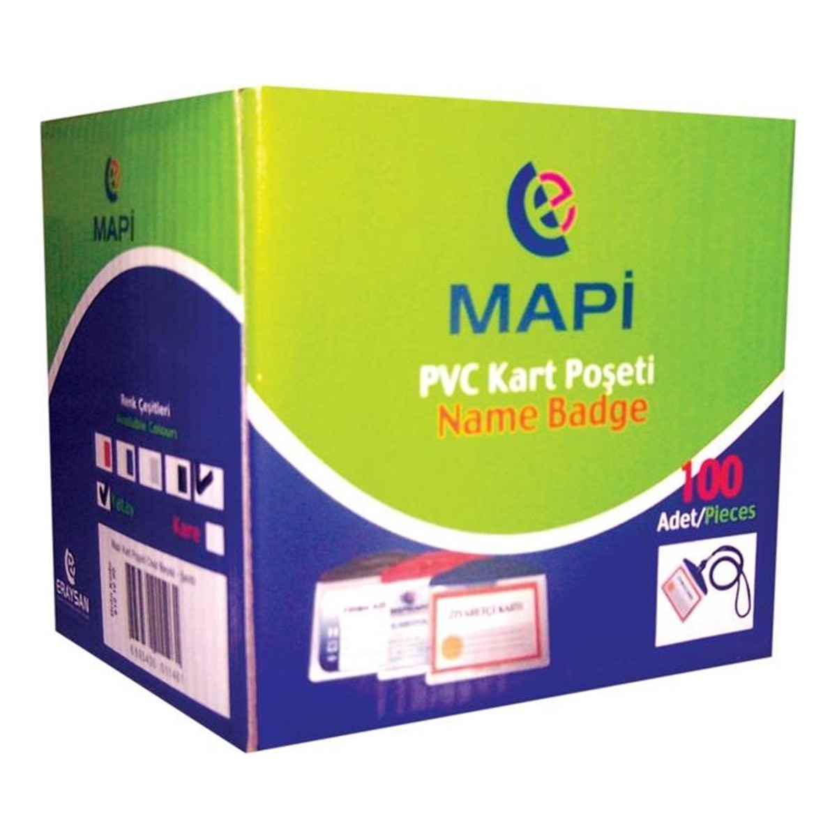 MAPİ PVC KART POŞETLERİ (OVAL) LACİVERT ŞERİTLİ 100'LÜ PAKET