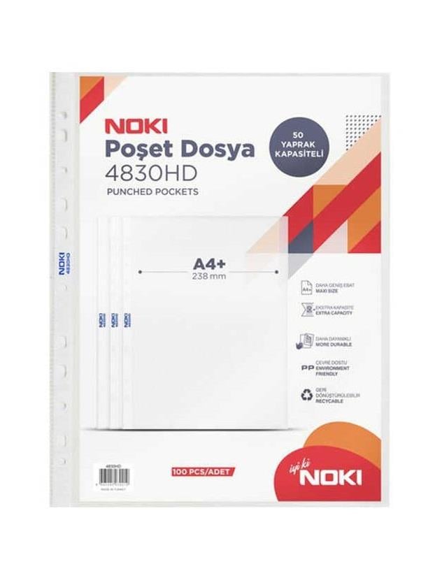 NOKİ DELİKLİ POŞET DOSYA ECO A4 100LÜ 4830