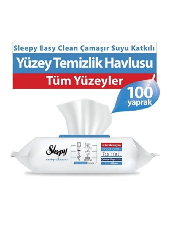 SLEEPY 100 YAPRAK EASY CLEAN ÇAMAŞIR SUYU KATKILI YÜZEY TEMİZLİK HAVLUSU