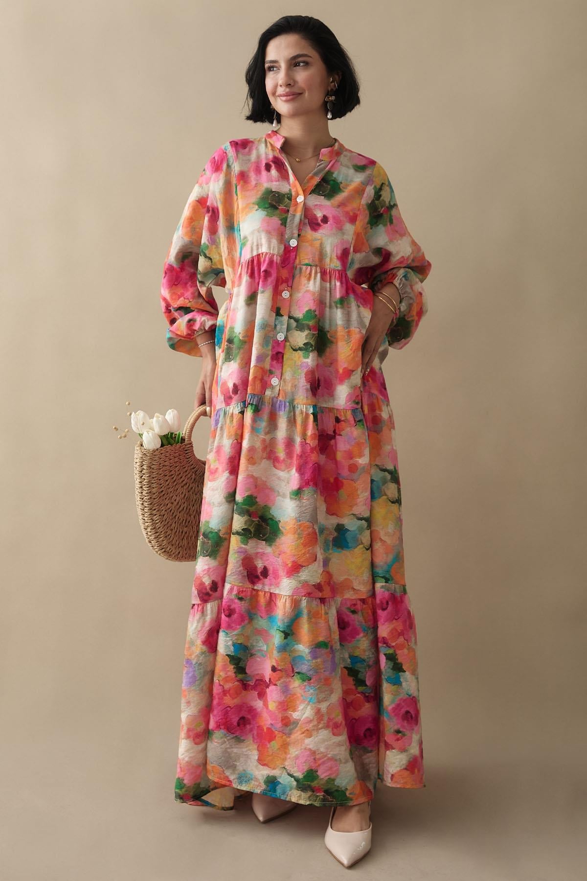 Dalia Pembe Mango Elbise