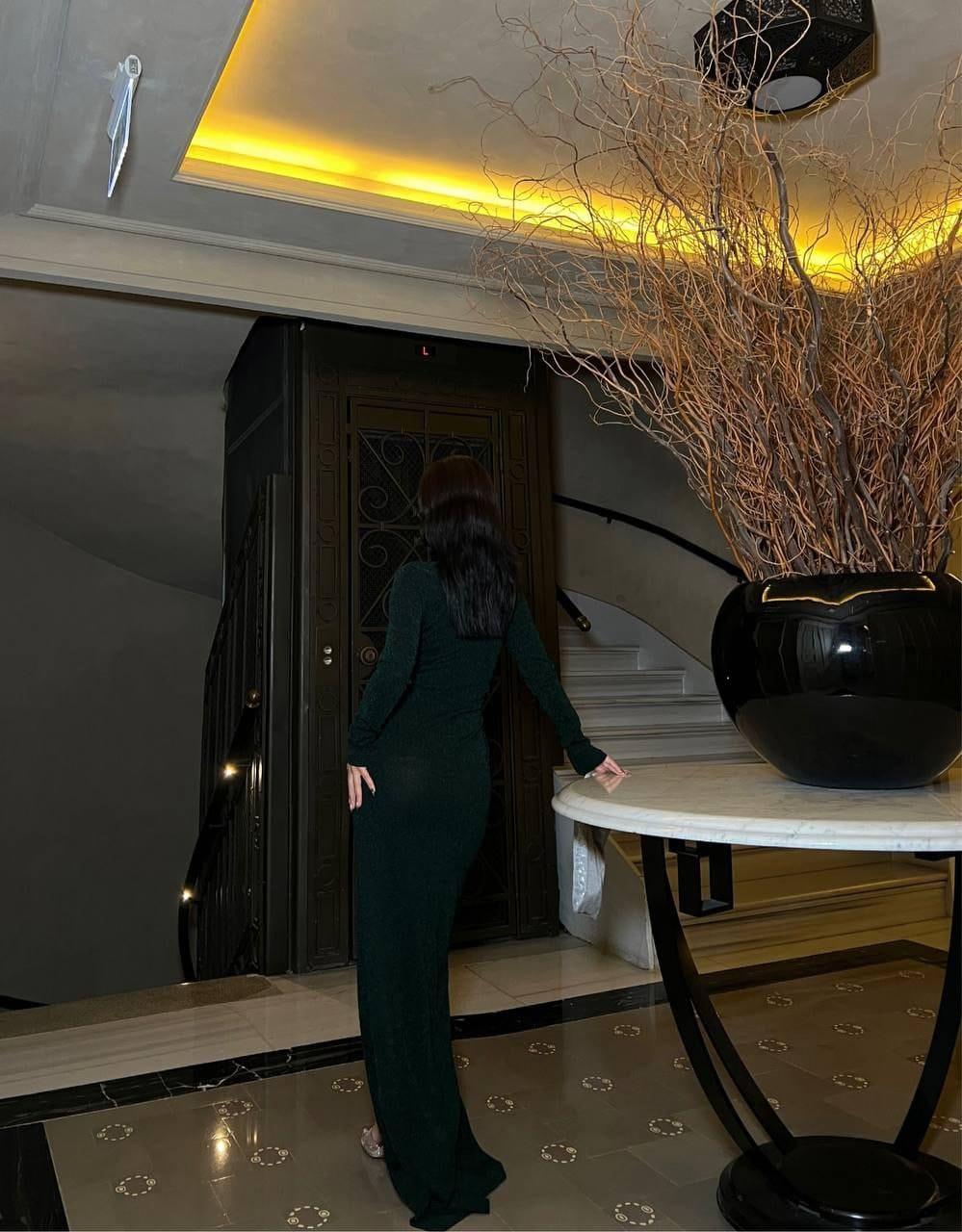 Miranda Simli Yırtmaç Detaylı Abiye 583093 ZÜMRÜT
