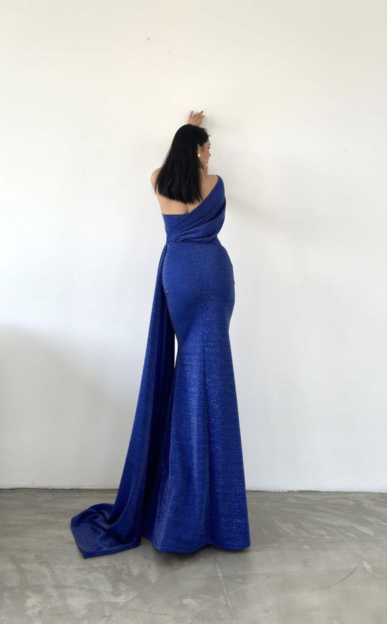Omuz Detaylı, Beli Drapeli Modern Abiye Elbise 582891 SAKS