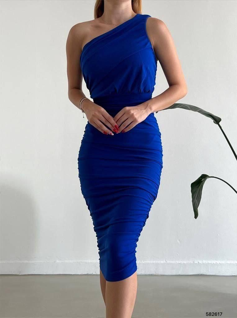 Tek Omuz Scuba Krep Elbise 582617 Saks