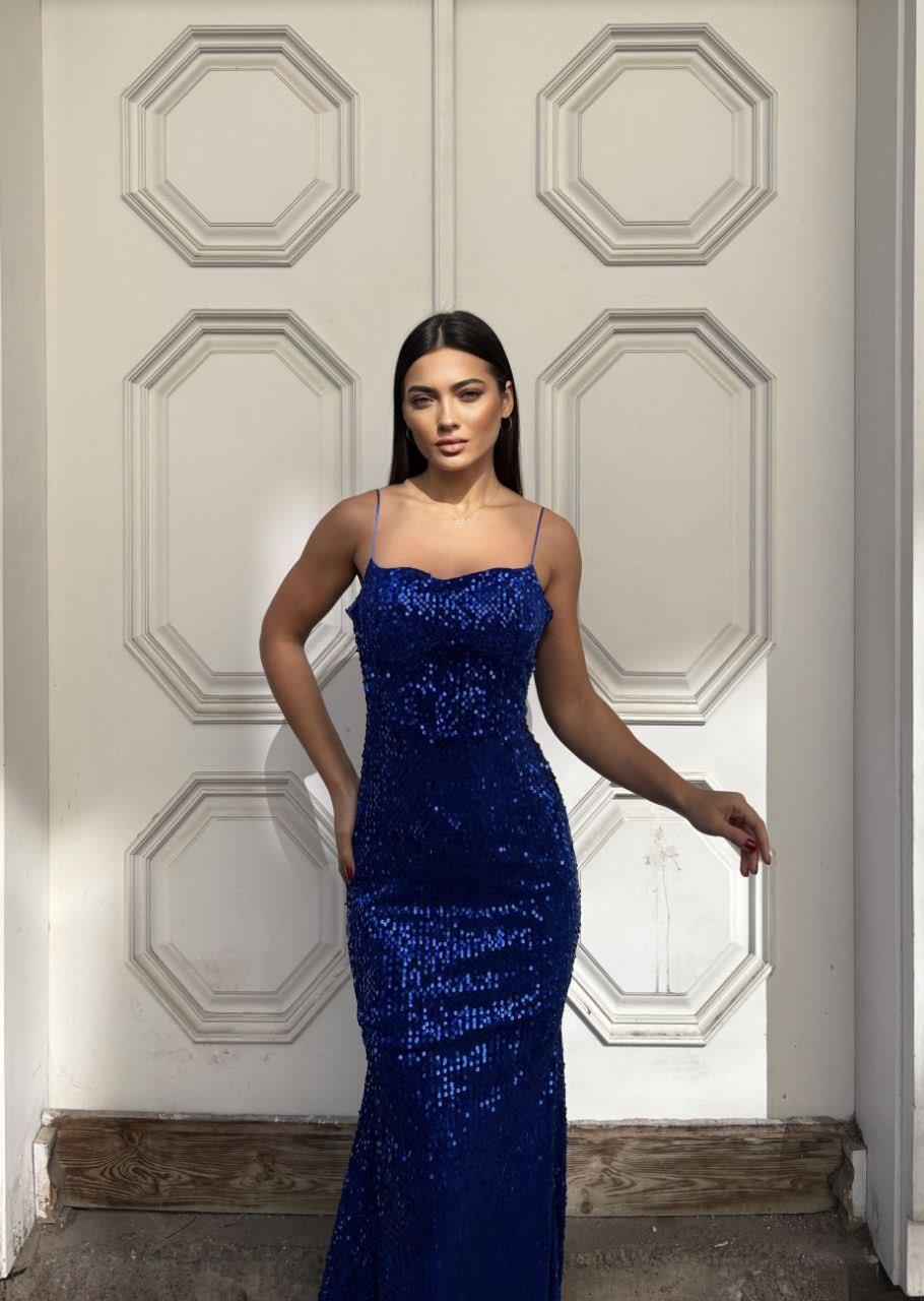Trend Kadife Balık Elbise SAKS 583220