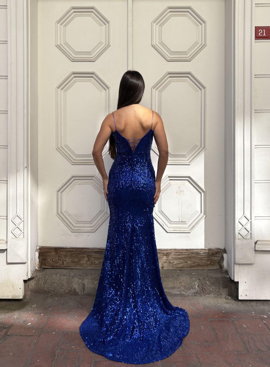 Trend Kadife Balık Elbise SAKS 583220