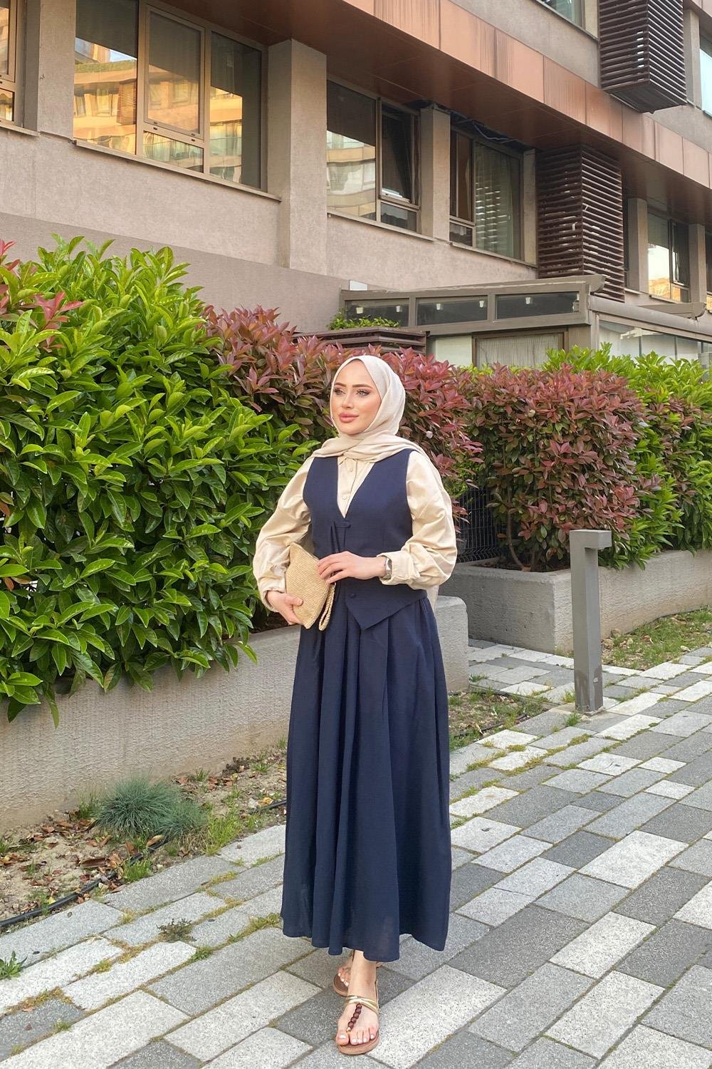 AFRA YELEKLİ HAM KETEN TAKIM