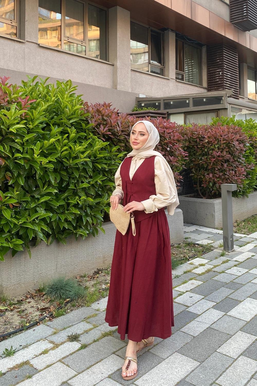 AFRA YELEKLİ HAM KETEN TAKIM