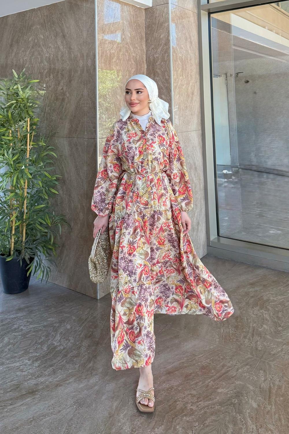 EBRU DESEN ELBİSE