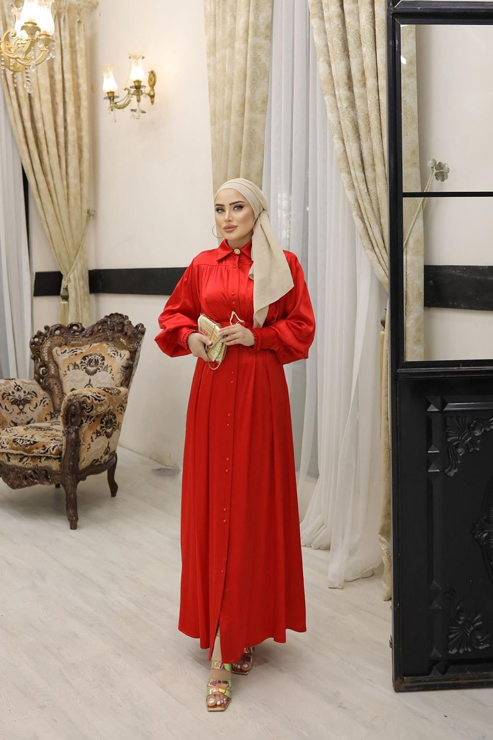 JUDE ELBİSE -KIRMIZI