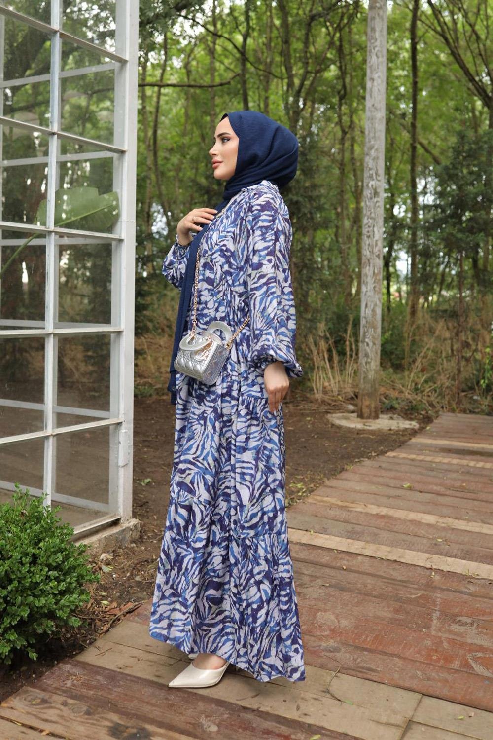 MANGO ELBİSE MAVİ
