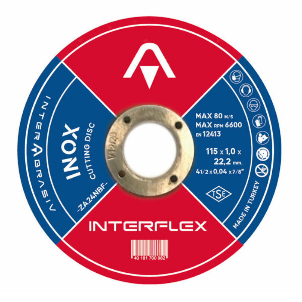  İNTERFLEX KESİCİ TAŞ ÇELİK 125x1,0MM İNOX AO60P S SERT.DÜZ(50 ADET)