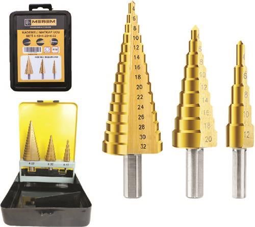 MEŞEM 6160 KADEMELİ MATKAP UCU SETİ 3 LÜ SET