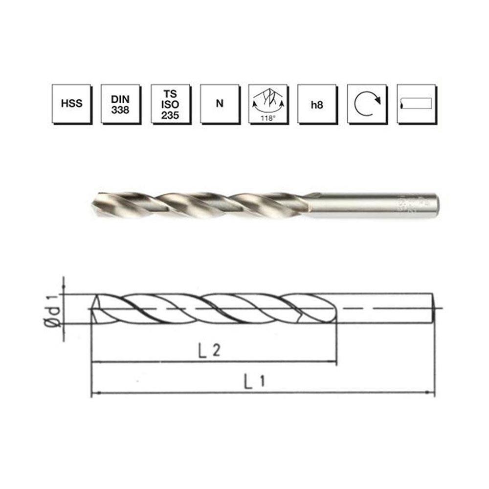MTE Makina Takım 6.5 mm HSS DIN 338 Silindirik Saplı Matkap Ucu Taşlanmış - B00007000650