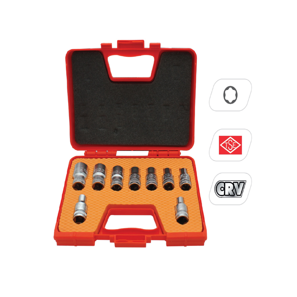 Ri̇co 9 Parça 1/2” İ̇ç Torx E Lokma Seti kısa