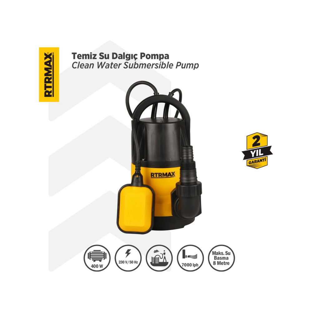 Rtrmax RTM814 Temiz Su Dalgıç Pompa 400 Watt